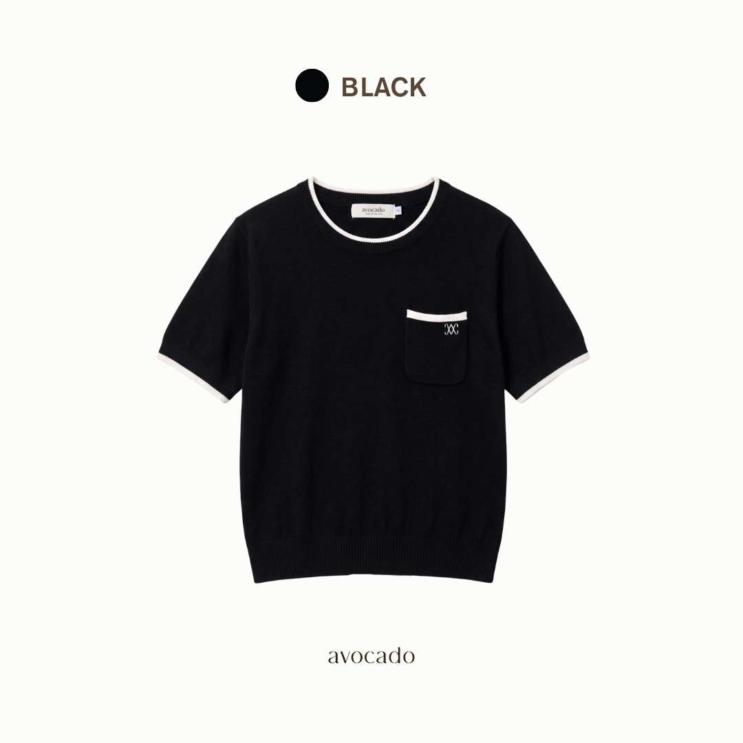 avocado - Louvre Pocket Tee เสื้อยืดไหมพรมแขนสั้นมีกระเป๋า