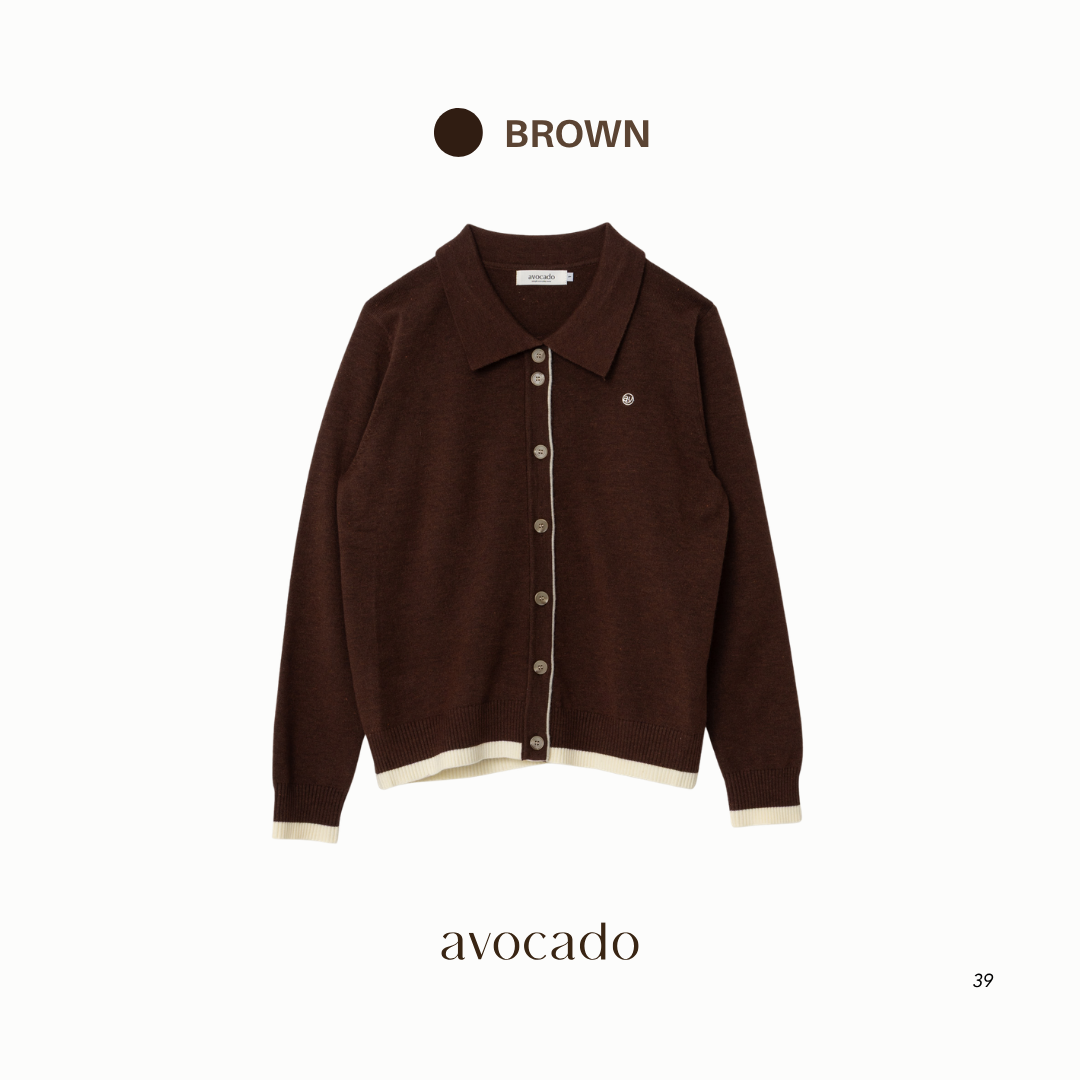 avocado - Mixen Knit Cardigan เสื้อโปโลคาร์ดิแกน เนื้อผ้านุ่ม