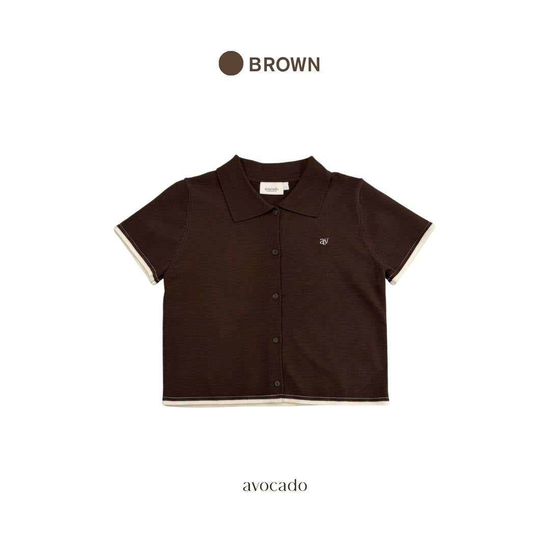 avocado - Airy-ann Crop Polo เสื้อโปโลครอปทูโทน