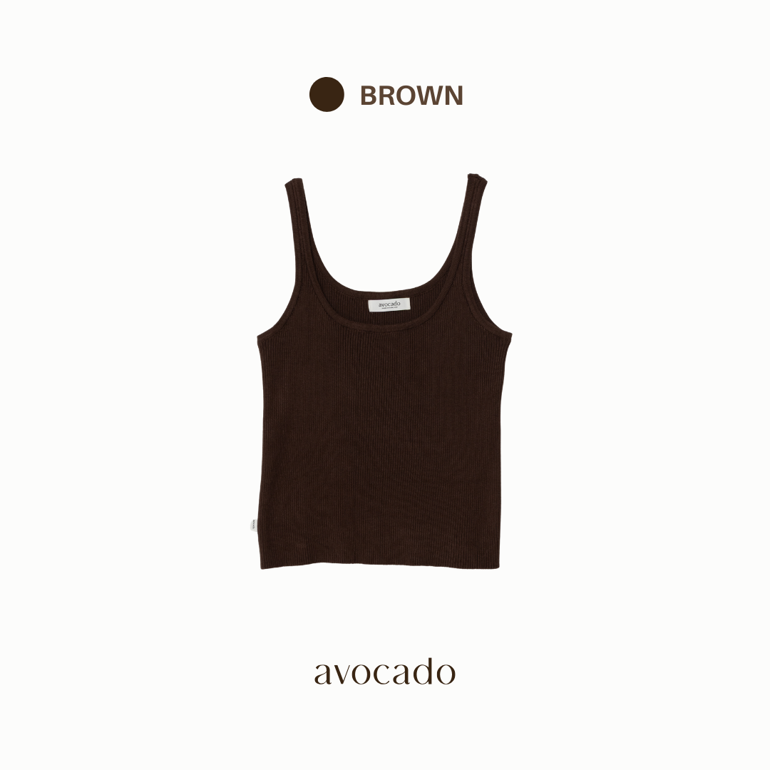 avocado - Madele Knit Tank เสื้อกล้ามเนื้อผ้าไหมพรมผ้าร่อง เข้ารูป ทรงสวย