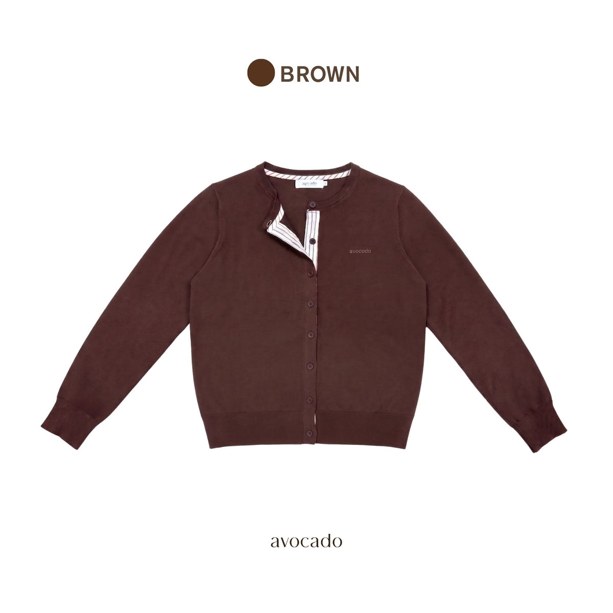 avocado - Geni Knit Cardigan เสื้อคาร์ดิแกน แต่งขอบสาบกระดุมลายทาง I มี 3 ไซส์