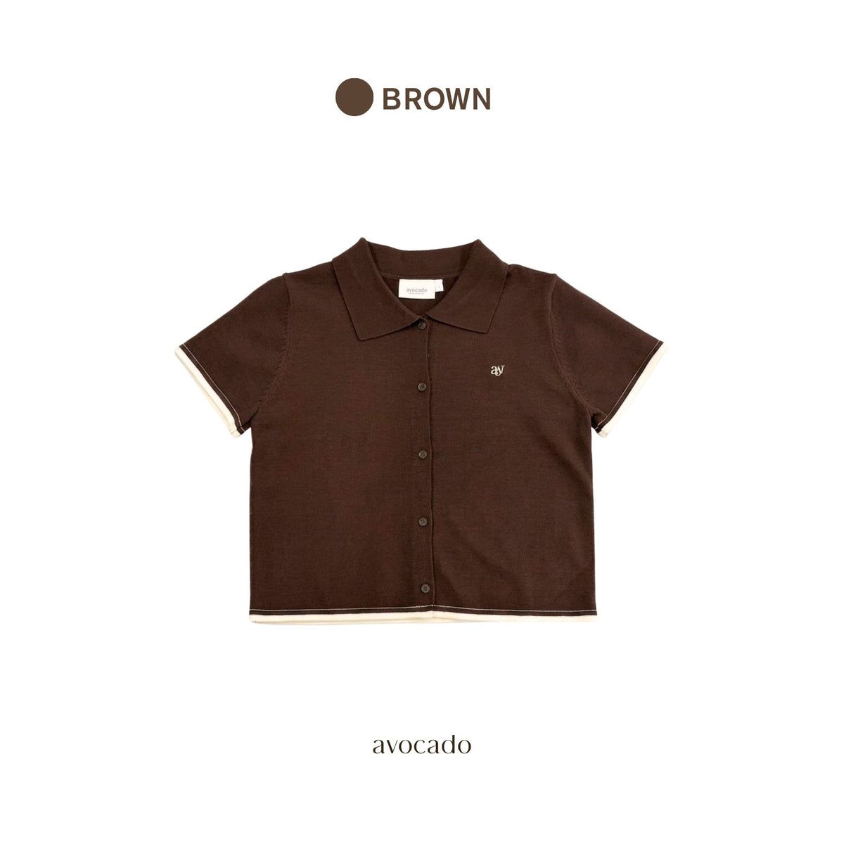 avocado - Airy-ann Crop Polo เสื้อโปโลครอปทูโทน