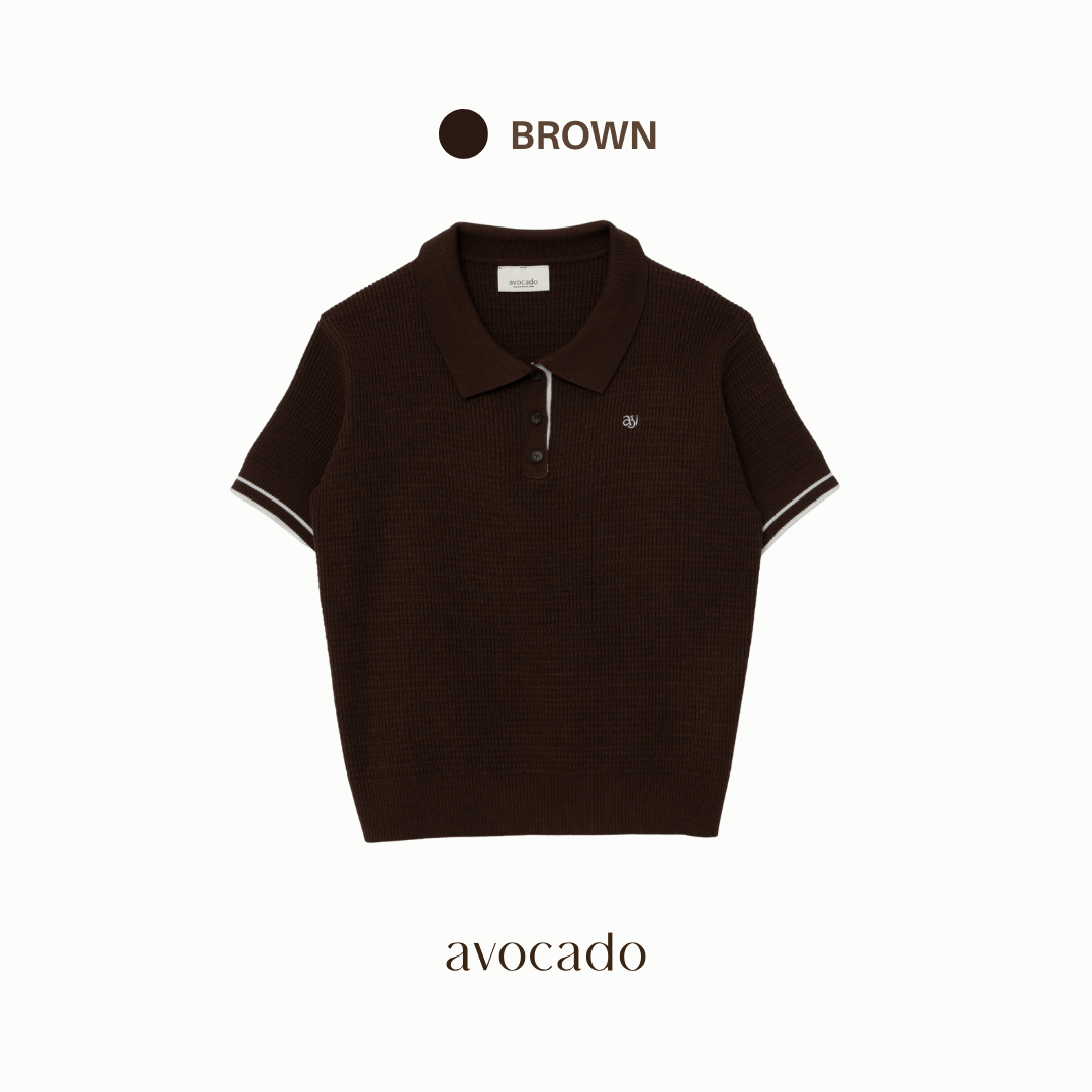 avocado - Churro Knit Polo เสื้อโปโลไหมพรม ยืดได้เยอะ ไม่ต้องรีด