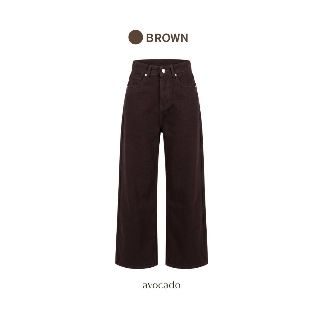 avocado - Seamless Denim Trousers กางเกงยีนส์ทรงกระบอกกว้าง เนื้อผ้า Cotton I มีไซส์ S-XL