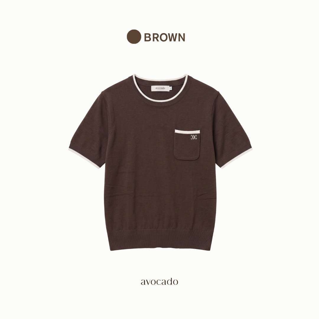 avocado - Louvre Pocket Tee เสื้อยืดไหมพรมแขนสั้นมีกระเป๋า
