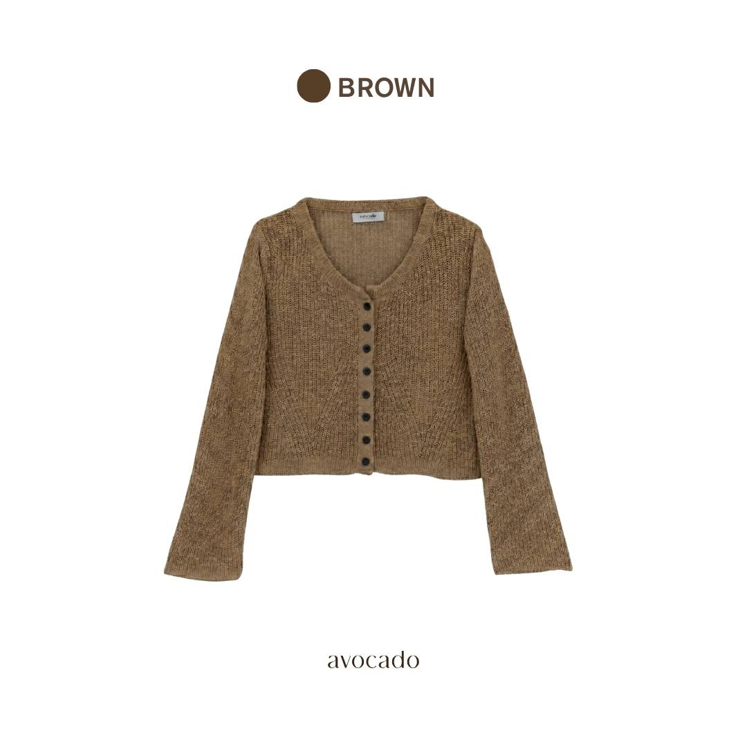 avocado - Promise Knit Cardigan เสื้อคาร์ดิแกนทรงครอปถักโครเชต์ ผ้าบาง ใส่สบาย