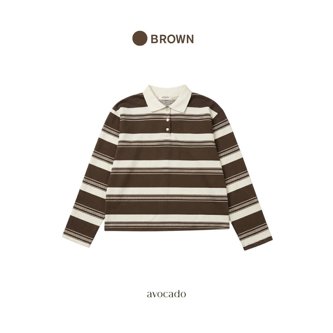 avocado - Greenville Sweater เสื้อสเวตเตอร์คอปก ลายทาง ผ้านุ่ม