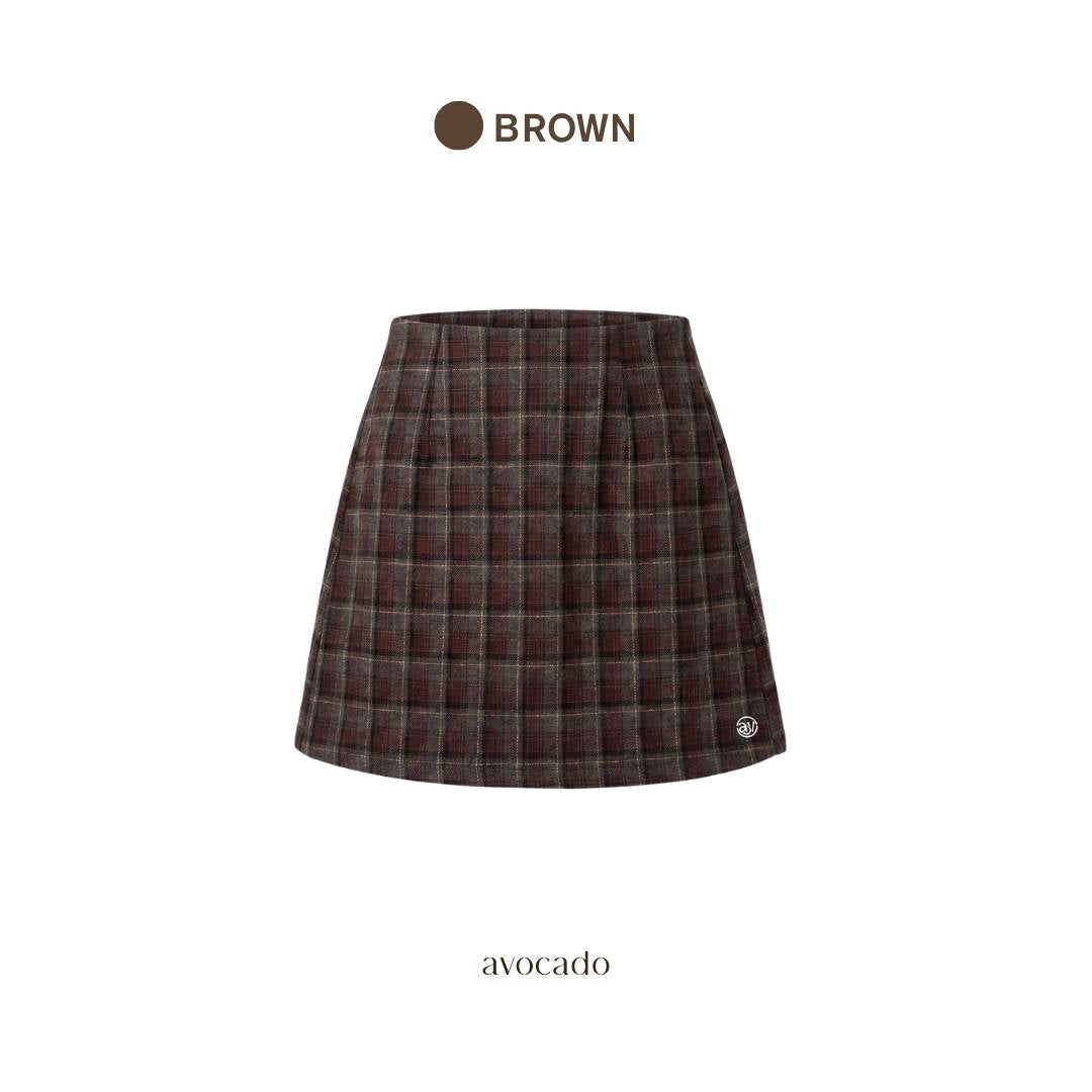 avocado - Gaia Skirt กระโปรงสั้นลายสก็อต เนื้อผ้า Cotton ผสม
