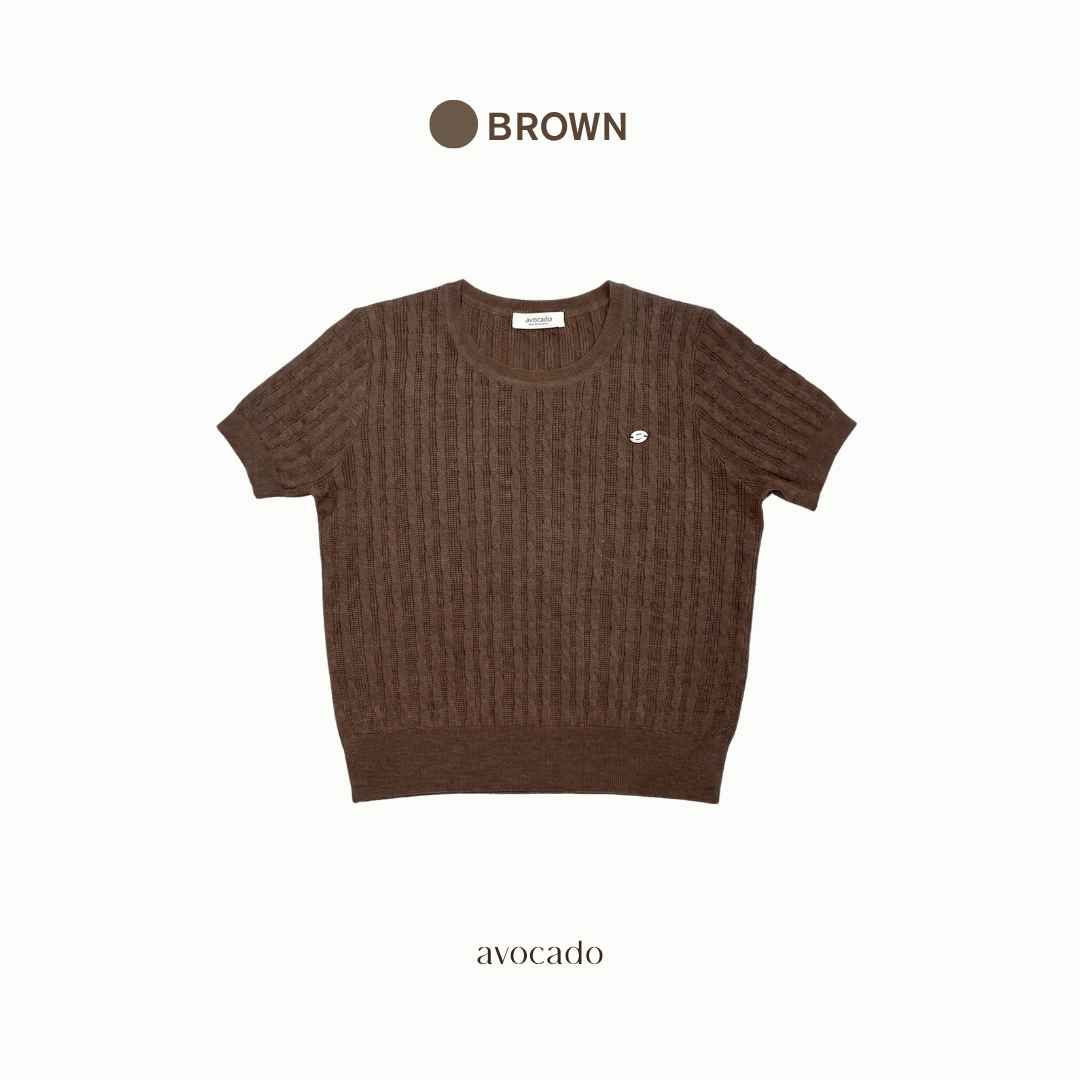 avocado - Che rie knit top เสื้อไหมพรมลายเปีย ผ้านุ่ม มี 2 ไซส์