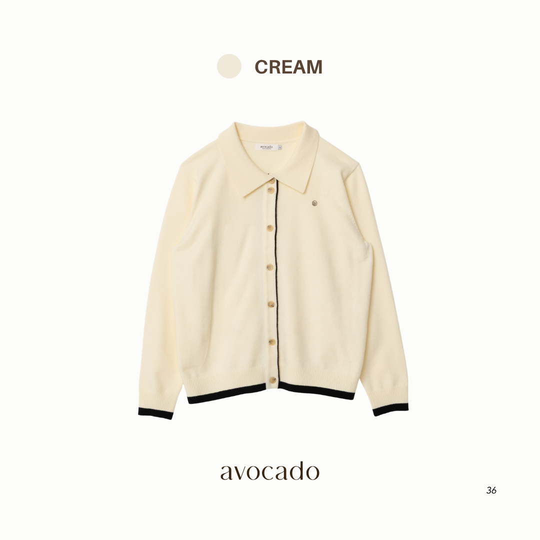 avocado - Mixen Knit Cardigan เสื้อโปโลคาร์ดิแกน เนื้อผ้านุ่ม