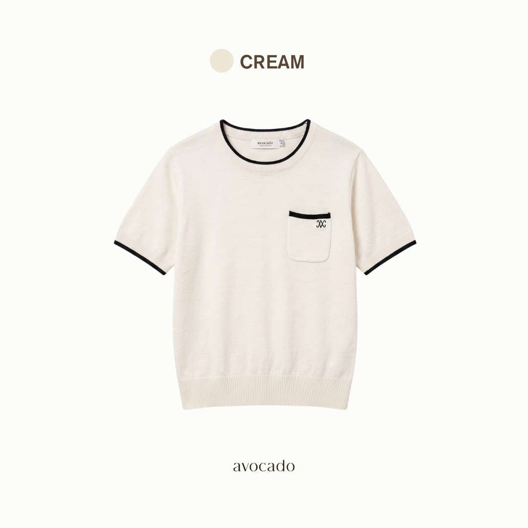 avocado - Louvre Pocket Tee เสื้อยืดไหมพรมแขนสั้นมีกระเป๋า