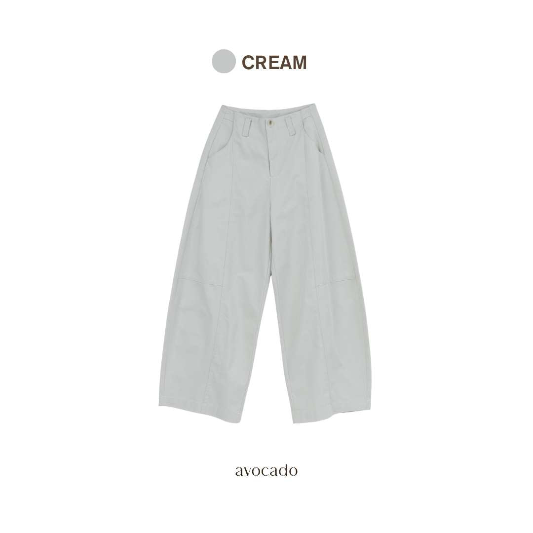 avocado - Essence Trousers กางเกงทรงบาเรล เนื้อผ้า Cotton 100%