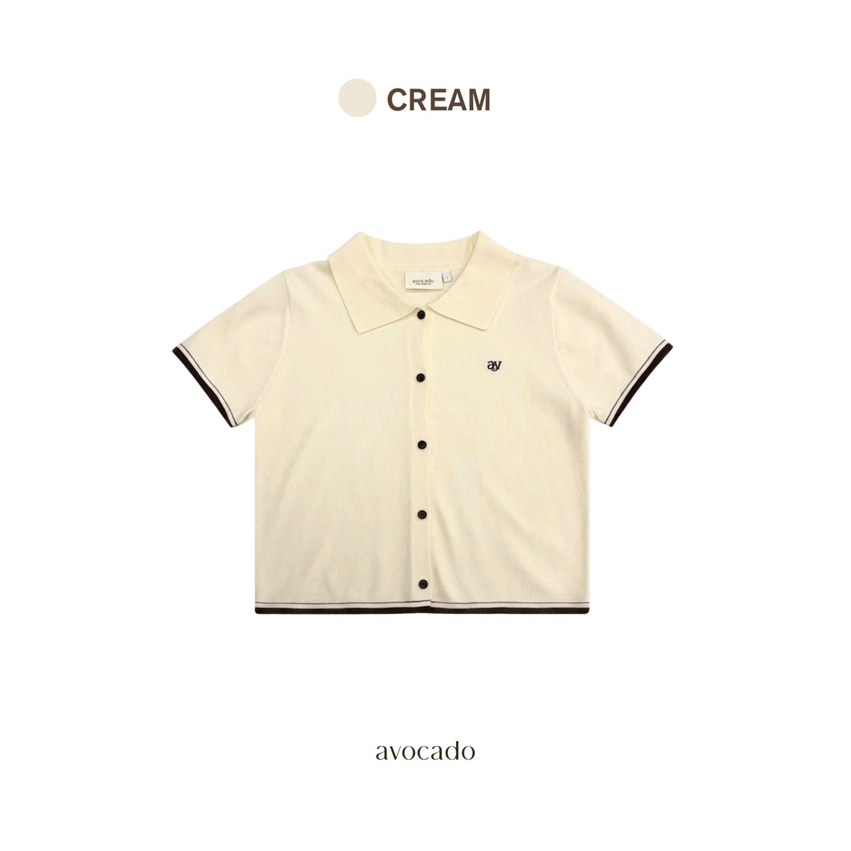 avocado - Airy-ann Crop Polo เสื้อโปโลครอปทูโทน