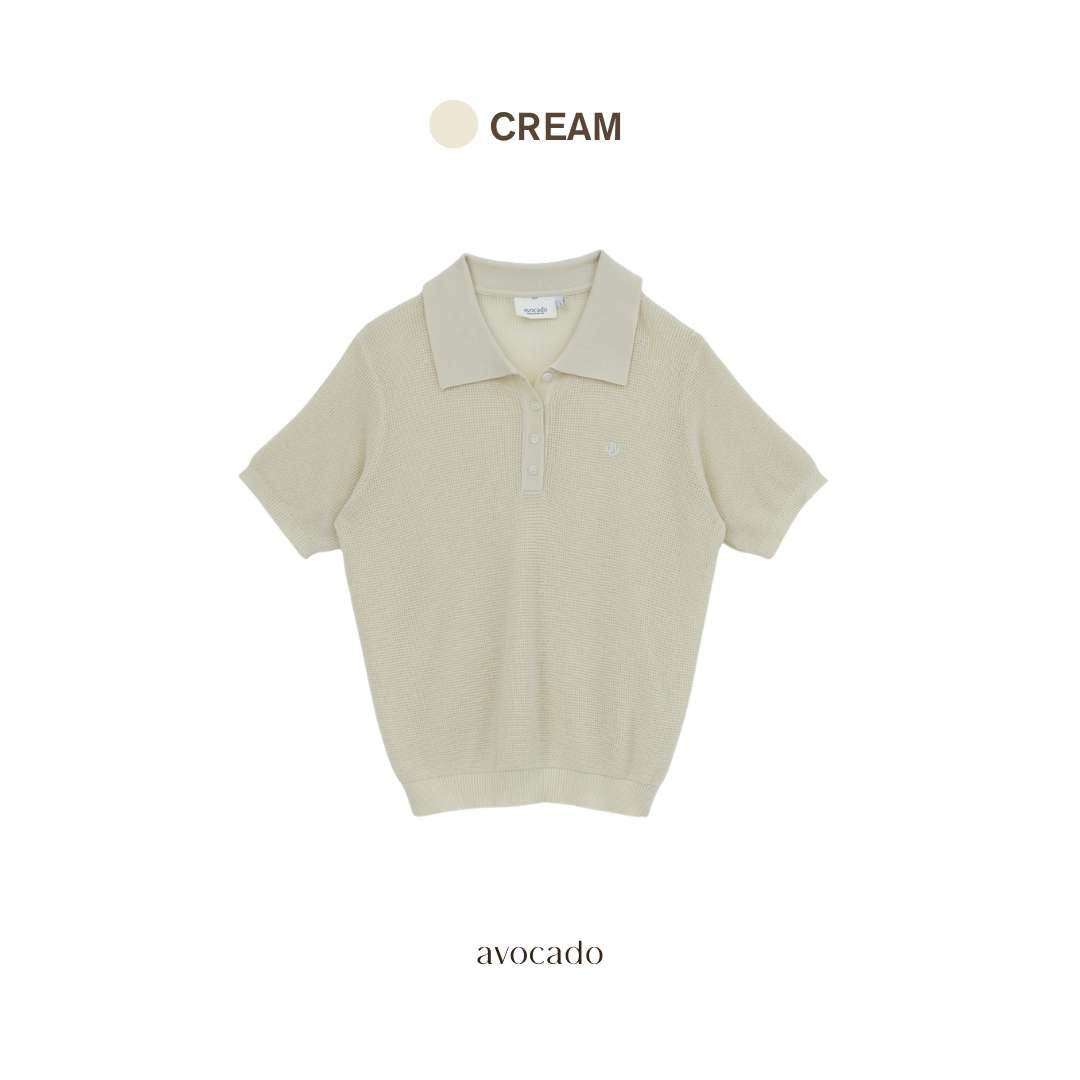avocado - Corner Knit Polo เสื้อโปโลไหมพรม เนื้อผ้านุ่ม โปร่ง เหมาะกับ Summer
