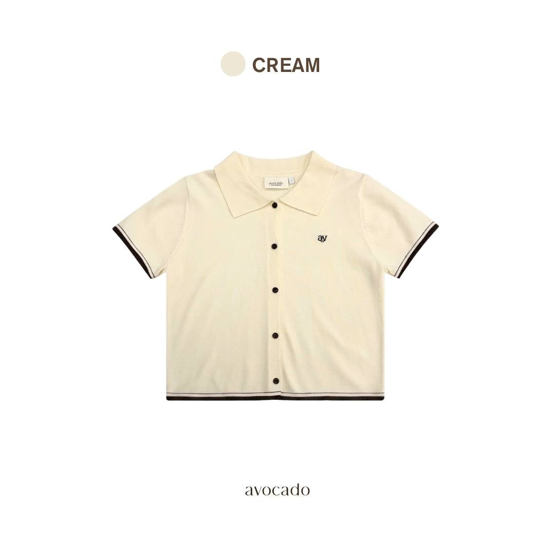 avocado - Airy-ann Crop Polo เสื้อโปโลครอปทูโทน