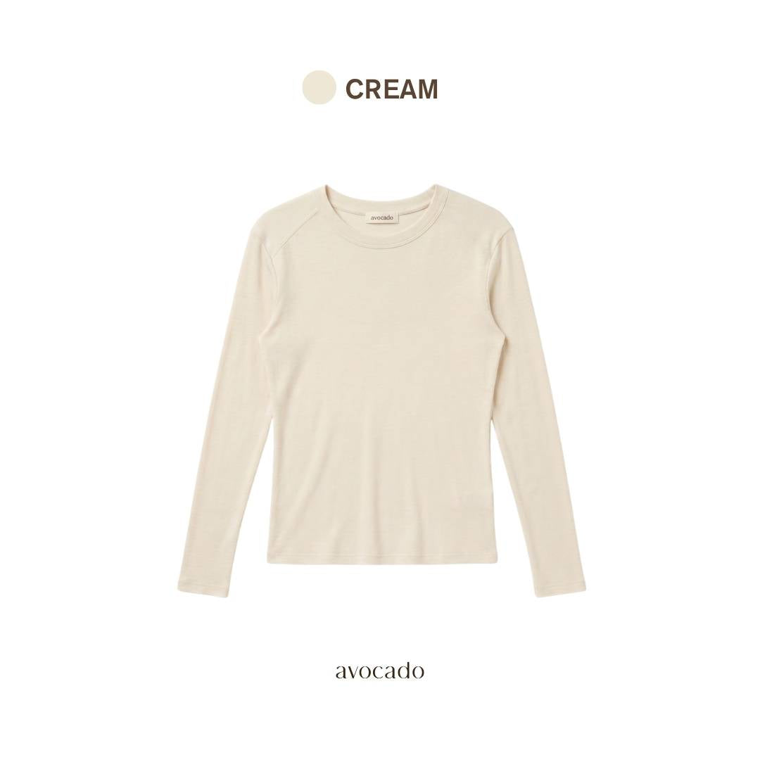 avocado - Ribbon Soft Tops เสื้อแขนยาว เนื้อผ้าเบา โปร่ง ใส่สบาย