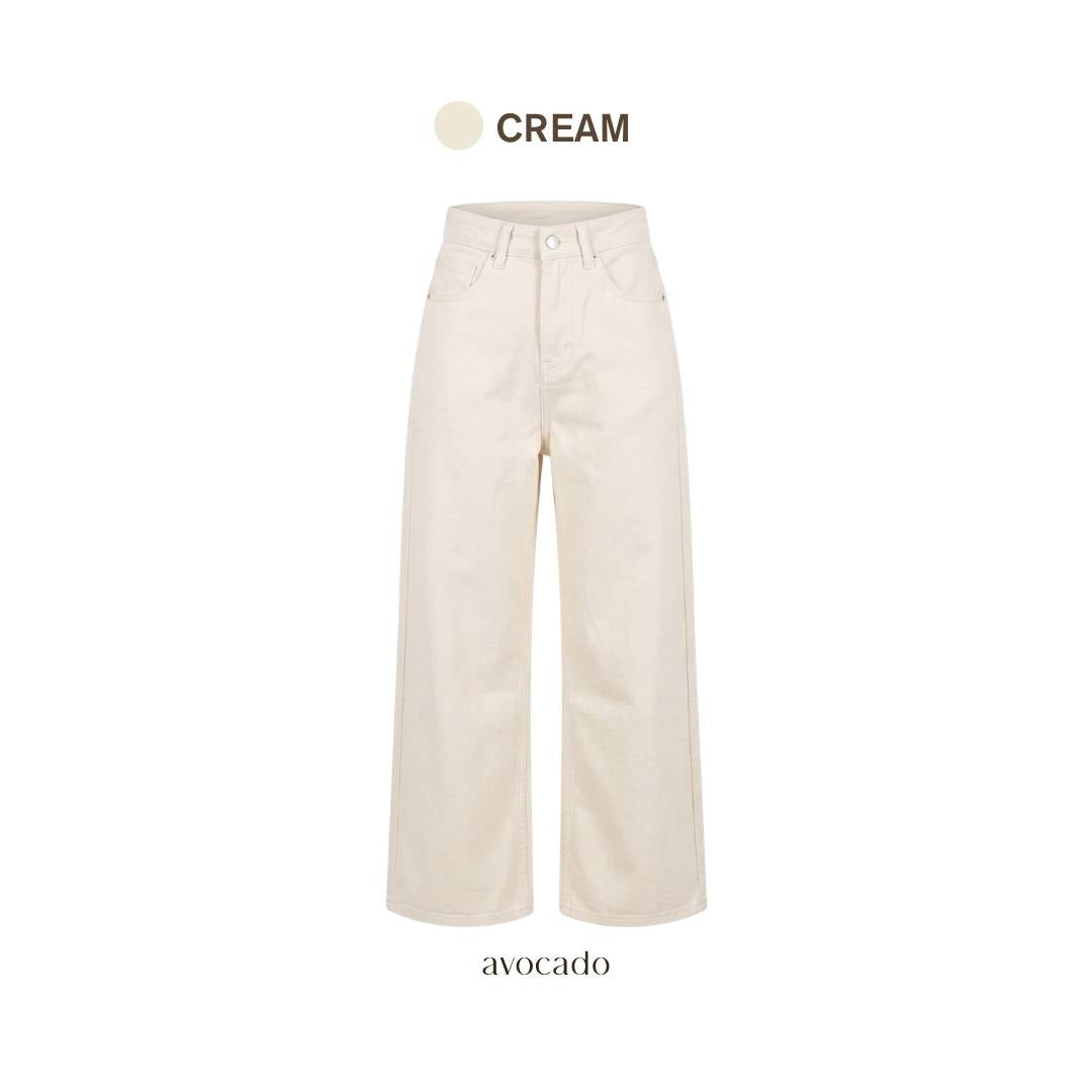 avocado - Seamless Denim Trousers กางเกงยีนส์ทรงกระบอกกว้าง เนื้อผ้า Cotton I มีไซส์ S-XL