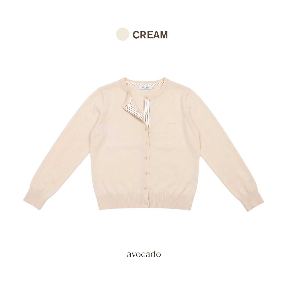avocado - Geni Knit Cardigan เสื้อคาร์ดิแกน แต่งขอบสาบกระดุมลายทาง I มี 3 ไซส์