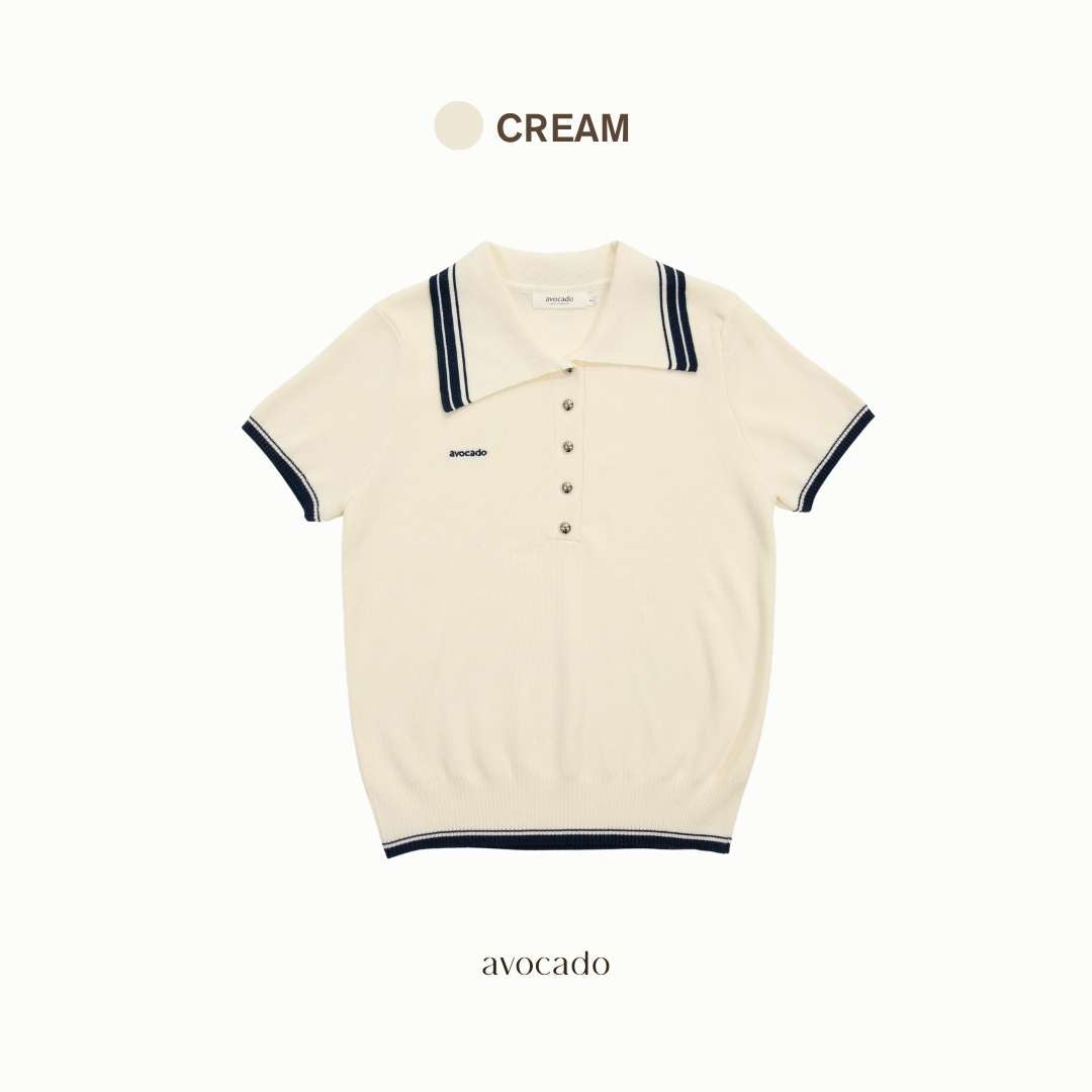 avocado - Sister Knit Polo เสื้อไหมพรมแขนสั้น เรียบง่ายแต่มีดีเทล ผ้านุ่ม