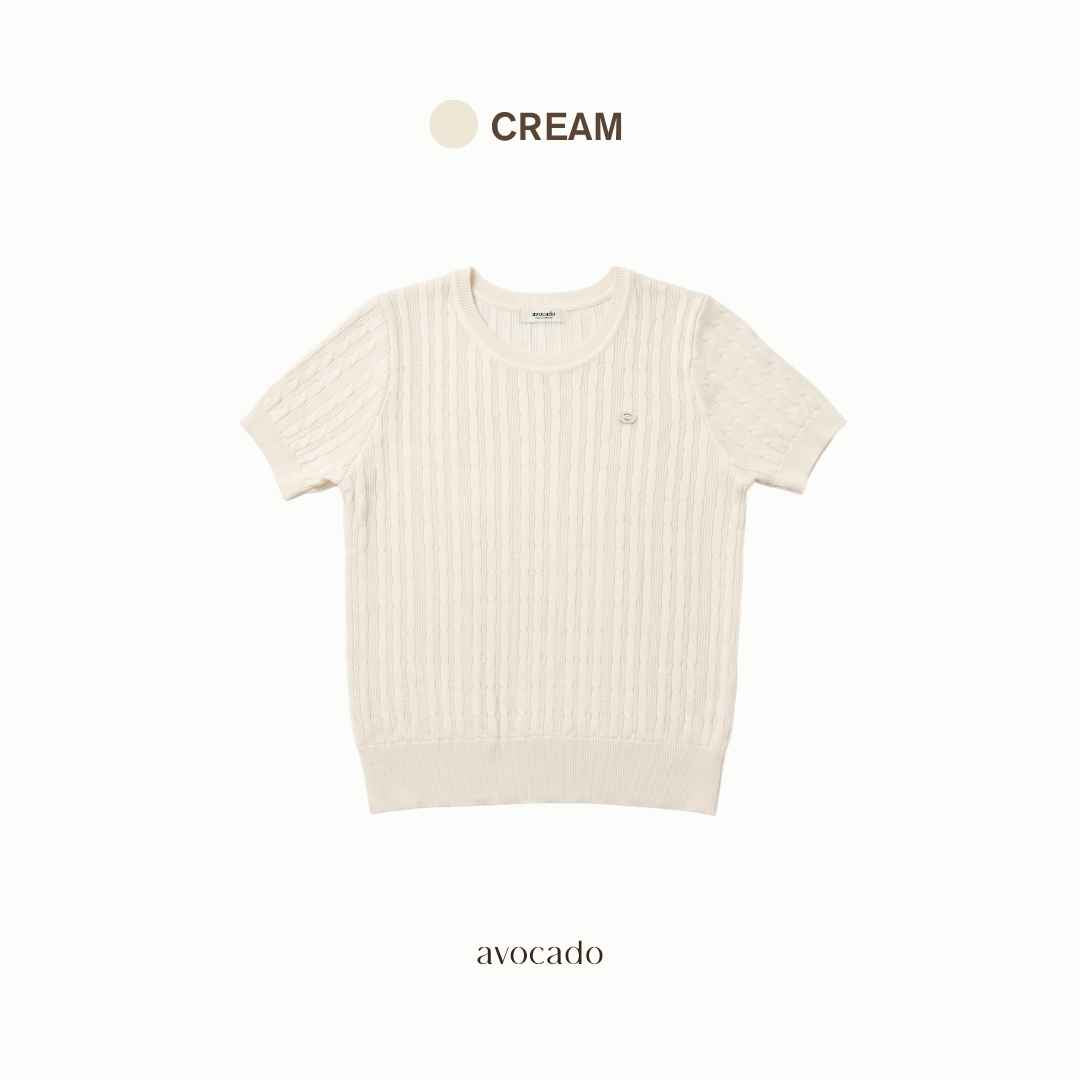 avocado - Che rie knit top เสื้อไหมพรมลายเปีย ผ้านุ่ม มี 2 ไซส์