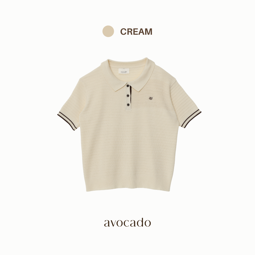 avocado - Churro Knit Polo เสื้อโปโลไหมพรม ยืดได้เยอะ ไม่ต้องรีด