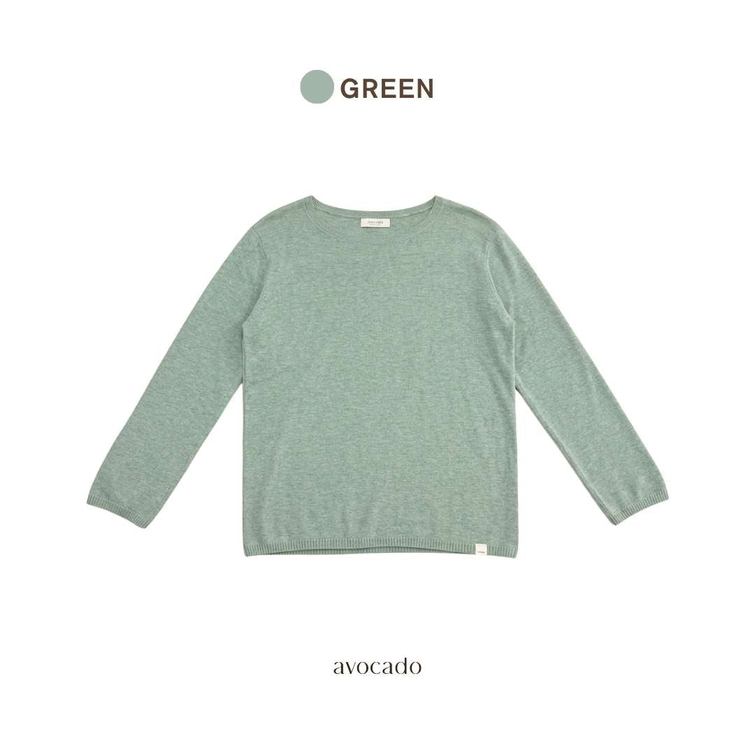 avocado - Loose-Lie Knit Tops เสื้อแขนยาวเนื้อผ้าเบา ๆ ใส่ง่าย แมตช์ได้หลายลุค