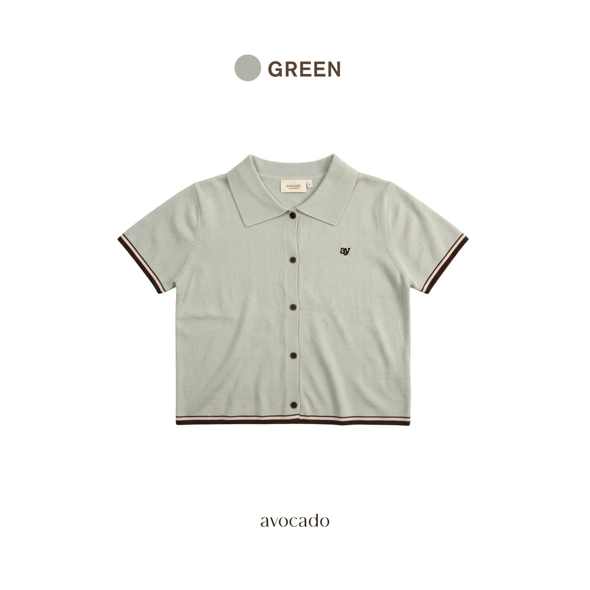 avocado - Airy-ann Crop Polo เสื้อโปโลครอปทูโทน