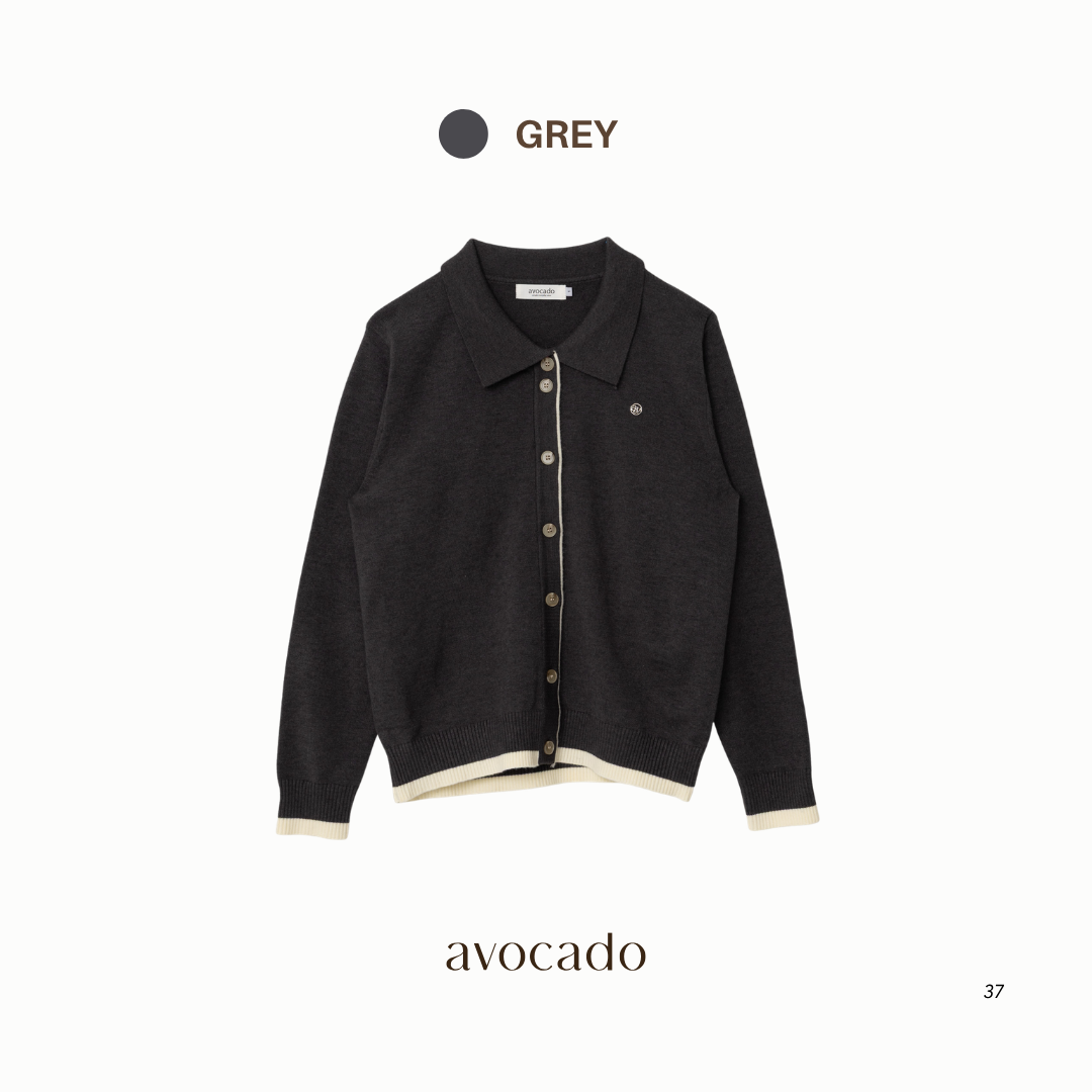 avocado - Mixen Knit Cardigan เสื้อโปโลคาร์ดิแกน เนื้อผ้านุ่ม
