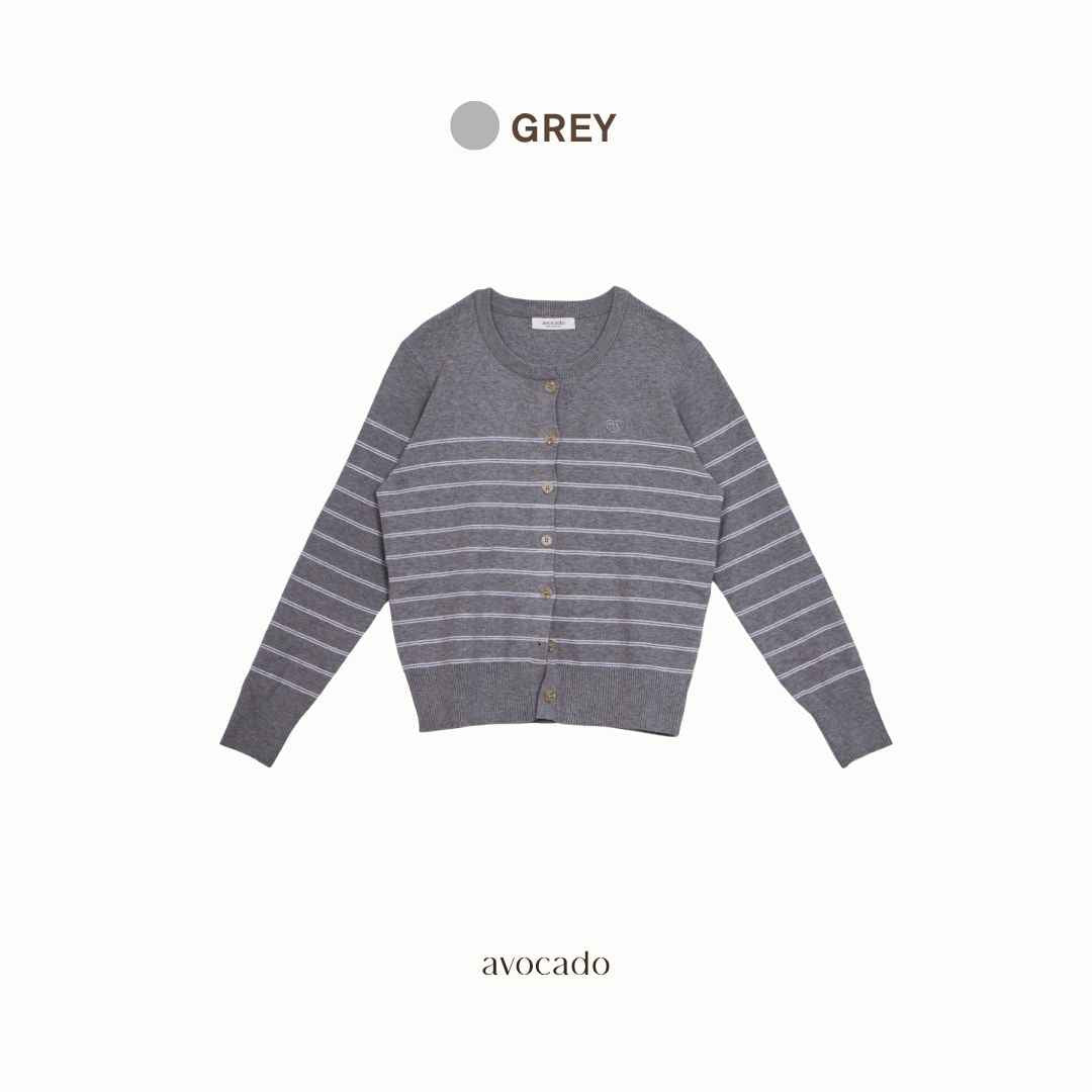 avocado - Nina line cardigan คาร์ดิแกนลายทาง เนื้อผ้าไหมพรม