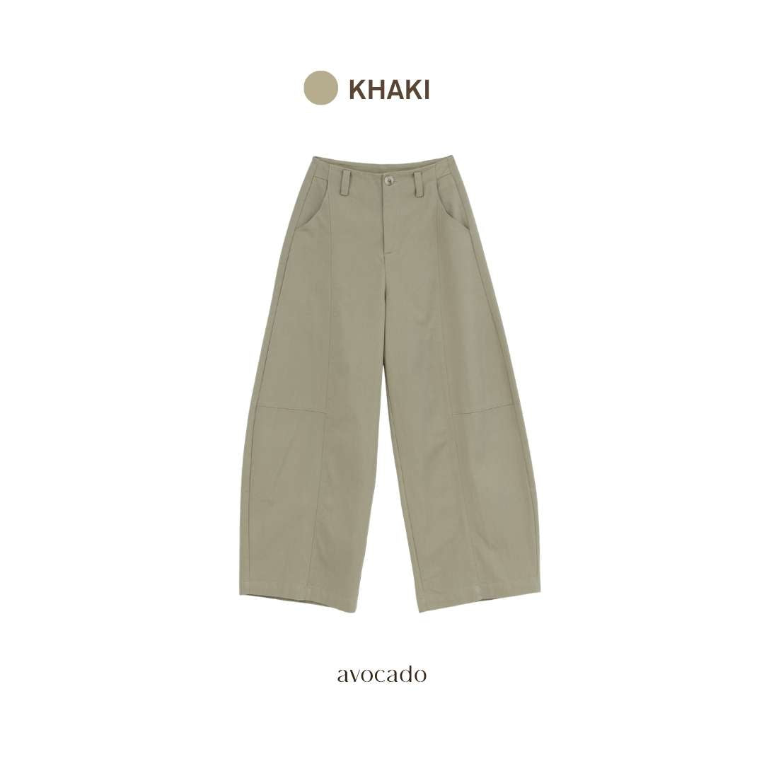 avocado - Essence Trousers กางเกงทรงบาเรล เนื้อผ้า Cotton 100%