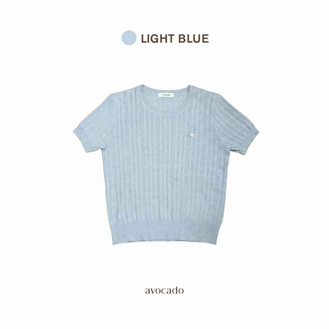 avocado - Che rie knit top เสื้อไหมพรมลายเปีย ผ้านุ่ม มี 2 ไซส์