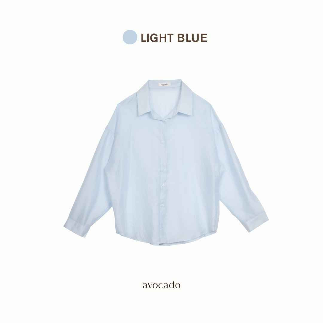avocado - Cookie light shirt เสื้อเชิ้ตเนื้อผ้าเล่นแสง บางเบา โทนสีพาสเทล