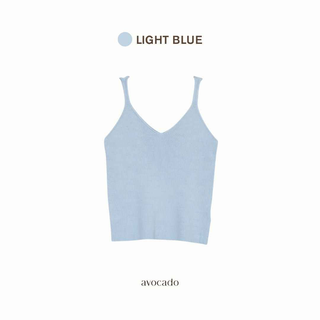avocado - Bonbon soft camisole เสื้อกล้ามผ้าไหมพรม ทรงคอวี