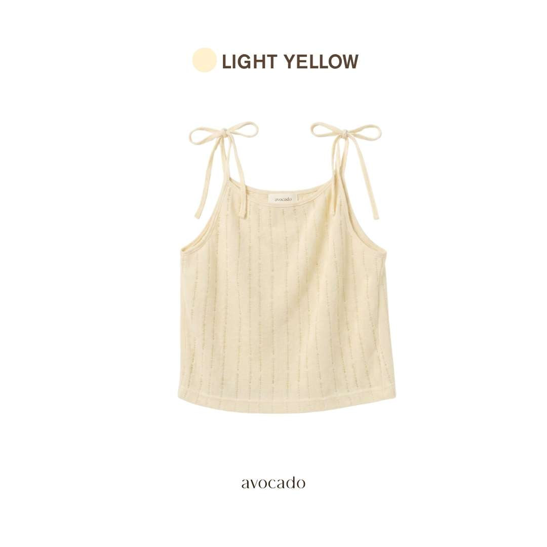 avocado - Floria Singlet Top เสื้อสายเดี่ยวผ้าฉลุผูกโบว์