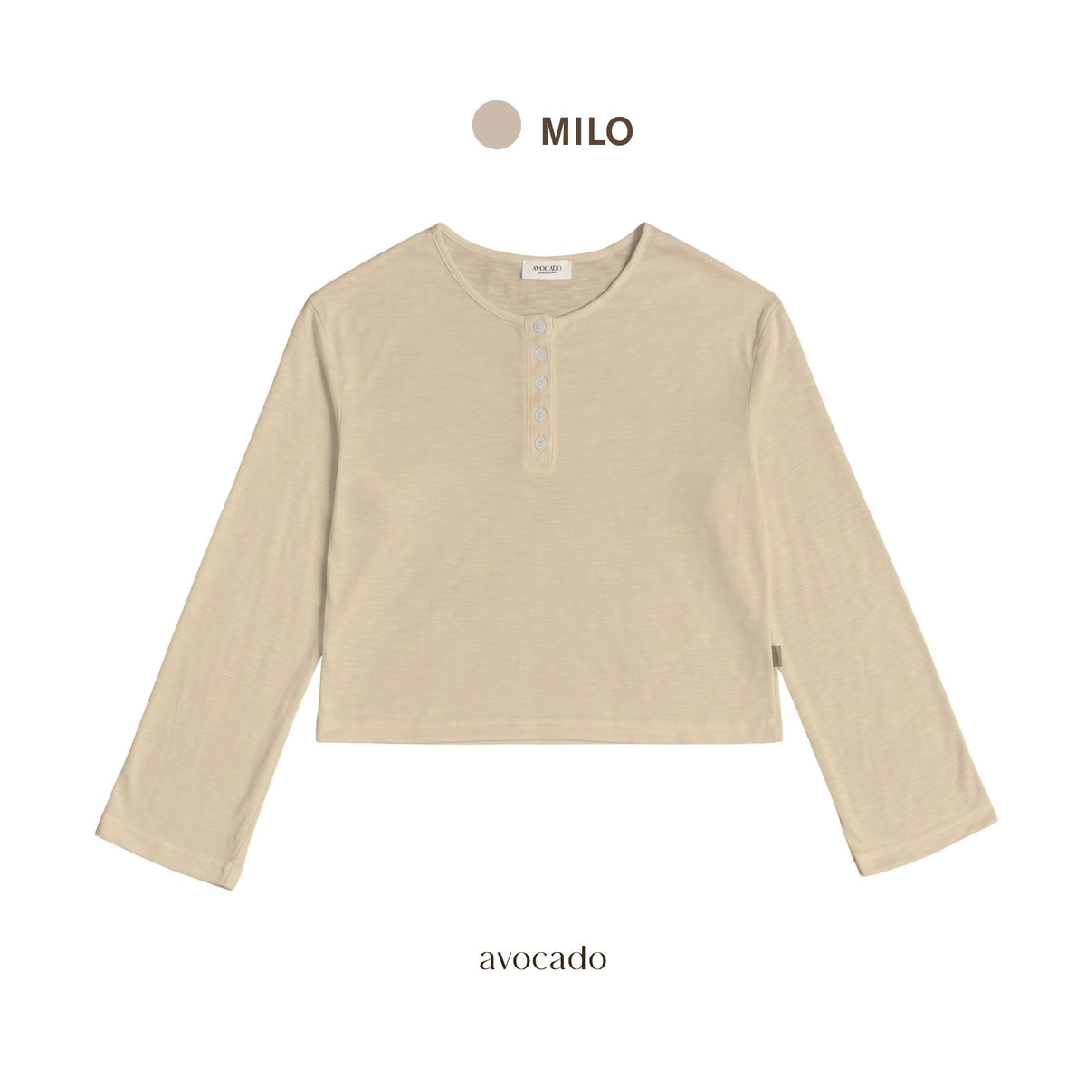 avocado - Air rin Top เสื้อแขนยาวแต่งกระดุมหน้า เนื้อผ้าใส่สบาย แมตช์ง่าย