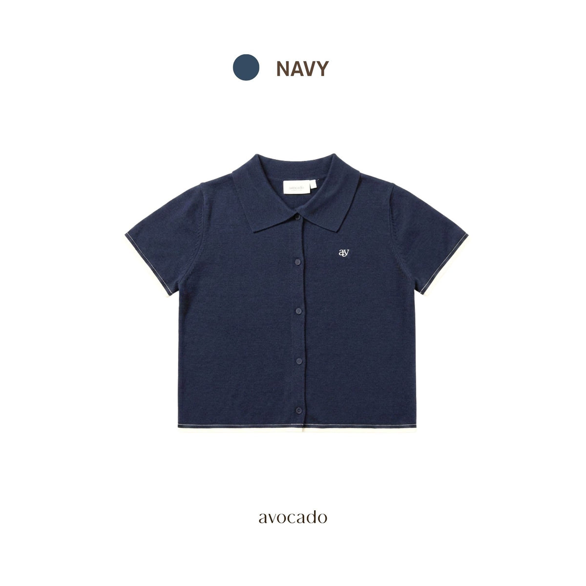 avocado - Airy-ann Crop Polo เสื้อโปโลครอปทูโทน