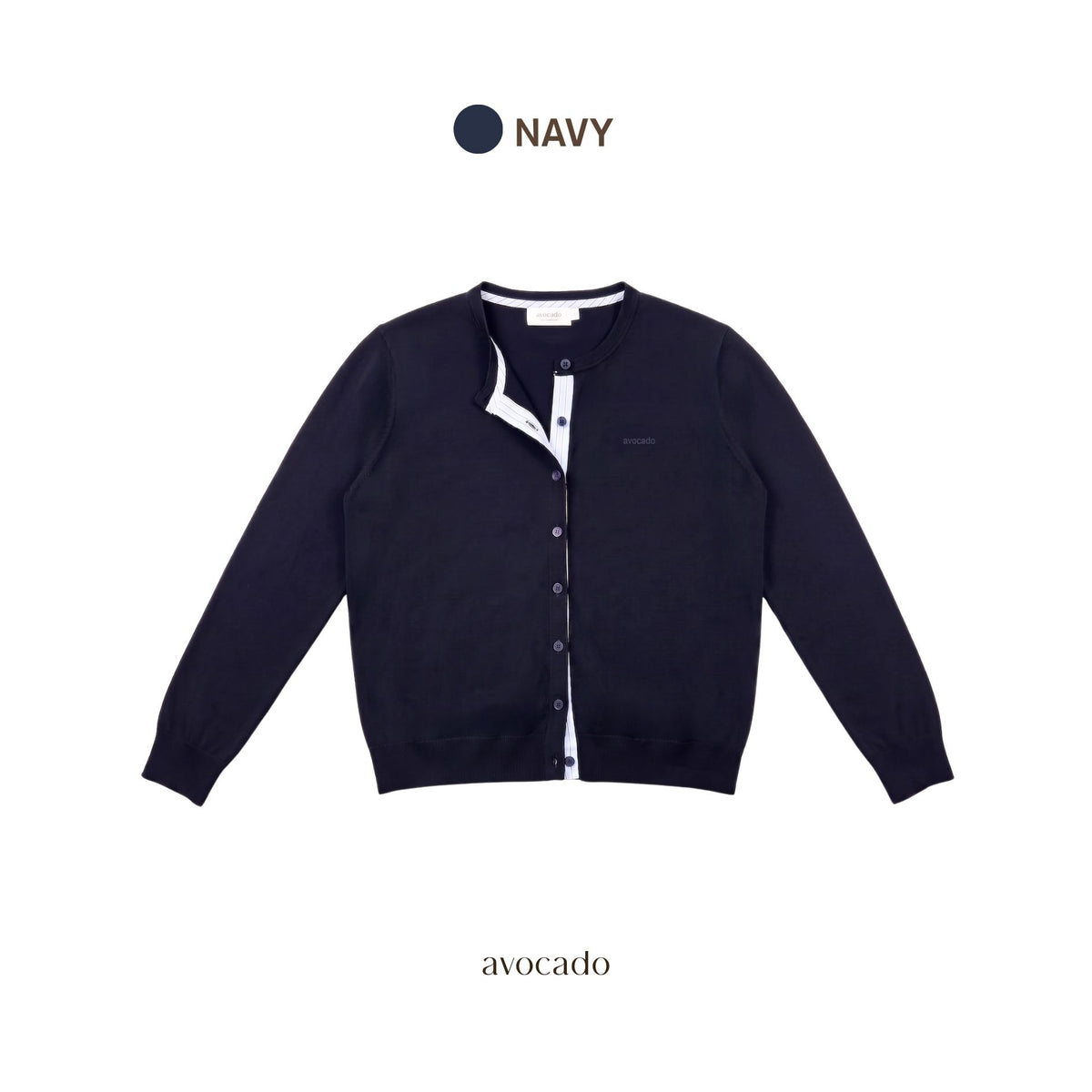 avocado - Geni Knit Cardigan เสื้อคาร์ดิแกน แต่งขอบสาบกระดุมลายทาง I มี 3 ไซส์