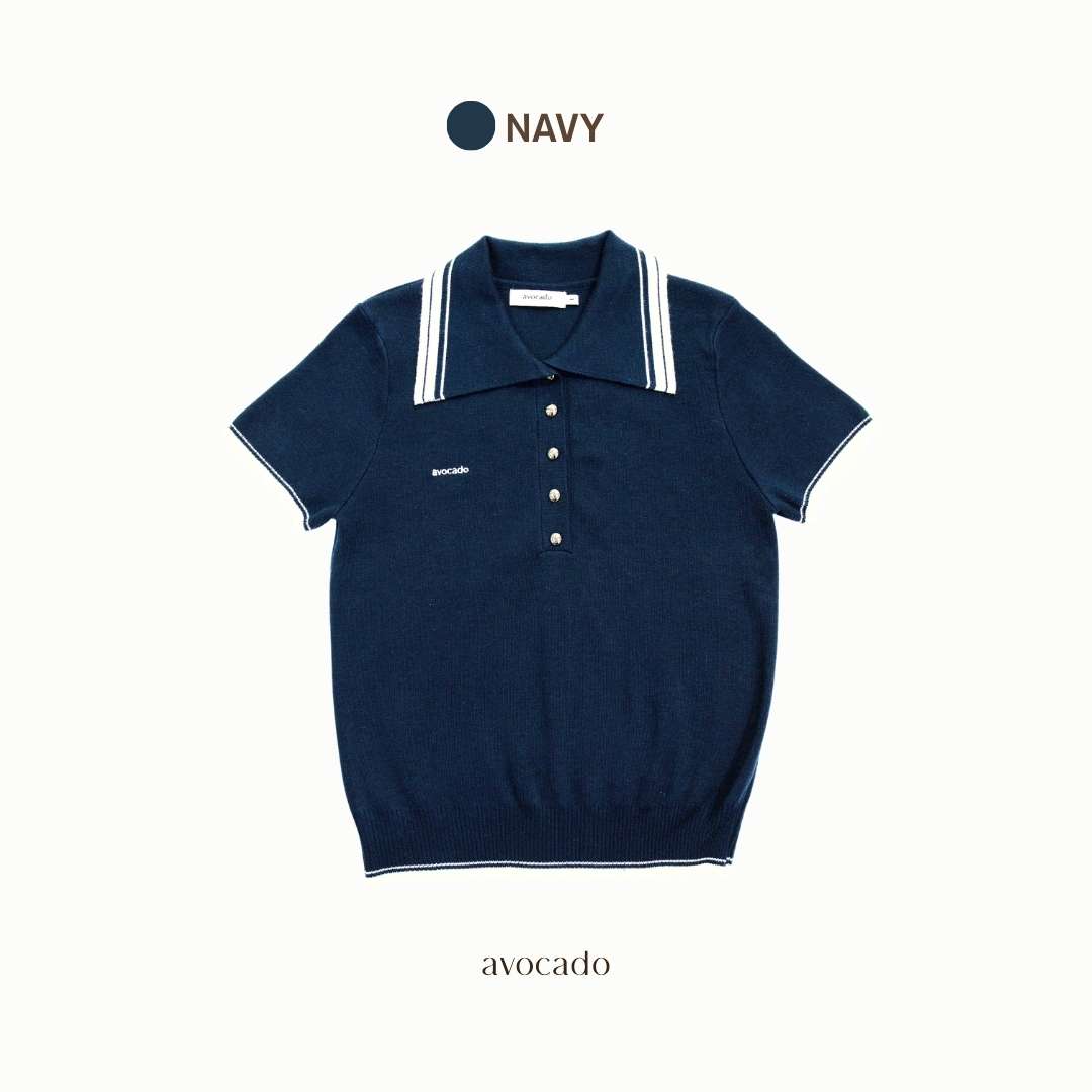 avocado - Sister Knit Polo เสื้อไหมพรมแขนสั้น เรียบง่ายแต่มีดีเทล ผ้านุ่ม