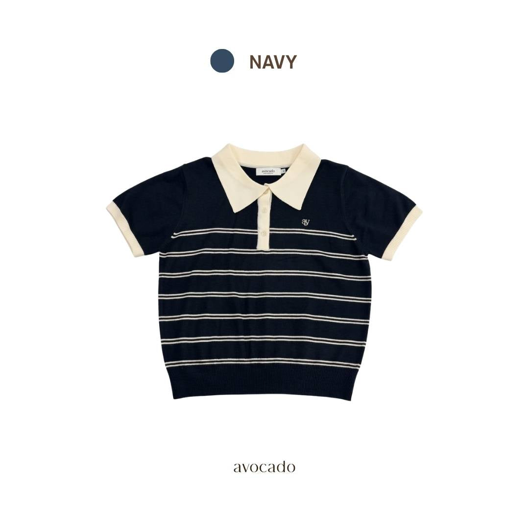 avocado - Ease-ful Polo Top เสื้อโปโลลายทางคอปกทูโทน เบสิค แมตช์ง่าย