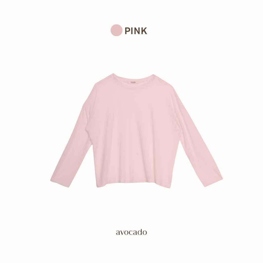 avocado - Megan long sleeve tops เสื้อแขนยาวทรงโอเวอร์ไซส์สีพื้น เนื้อผ้าบางเบา