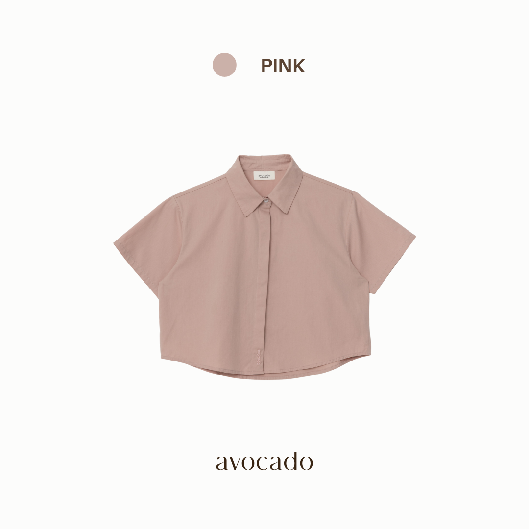 avocado - Profy Cropped Shirt เสื้อเชิ้ตครอปแขนสั้น ผ้าฝ้าย 100%