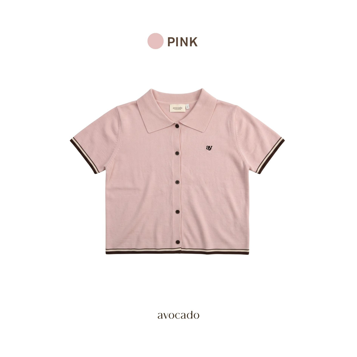 avocado - Airy-ann Crop Polo เสื้อโปโลครอปทูโทน