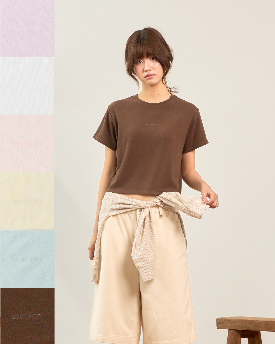 avocado - Rainbow Tee เสื้อยืดทรงพอดีตัวผ้านุ่ม ลื่น สบาย มีทั้งหมด 7 สี 3 ไซส์