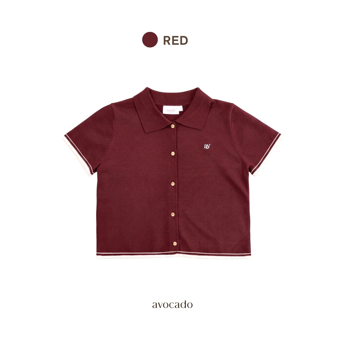 avocado - Airy-ann Crop Polo เสื้อโปโลครอปทูโทน