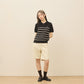 avocado - Tenya Line Tops เสื้อโปโลแขนสั้น ลายทางดีเทลซิปหน้า ผ้าใส่สบาย I มีไซส์อก 38" และ 46"