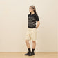 avocado - Tenya Line Tops เสื้อโปโลแขนสั้น ลายทางดีเทลซิปหน้า ผ้าใส่สบาย I มีไซส์อก 38" และ 46"