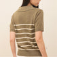 avocado - Tenya Line Tops เสื้อโปโลแขนสั้น ลายทางดีเทลซิปหน้า ผ้าใส่สบาย I มีไซส์อก 38" และ 46"