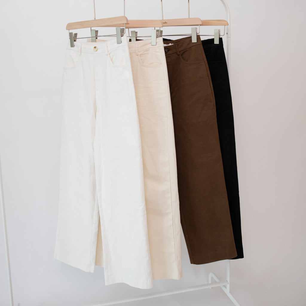 avocado - Biscuits Pants กางเกงขายาวทรงกระบอกตรง เนื้อผ้า cotton