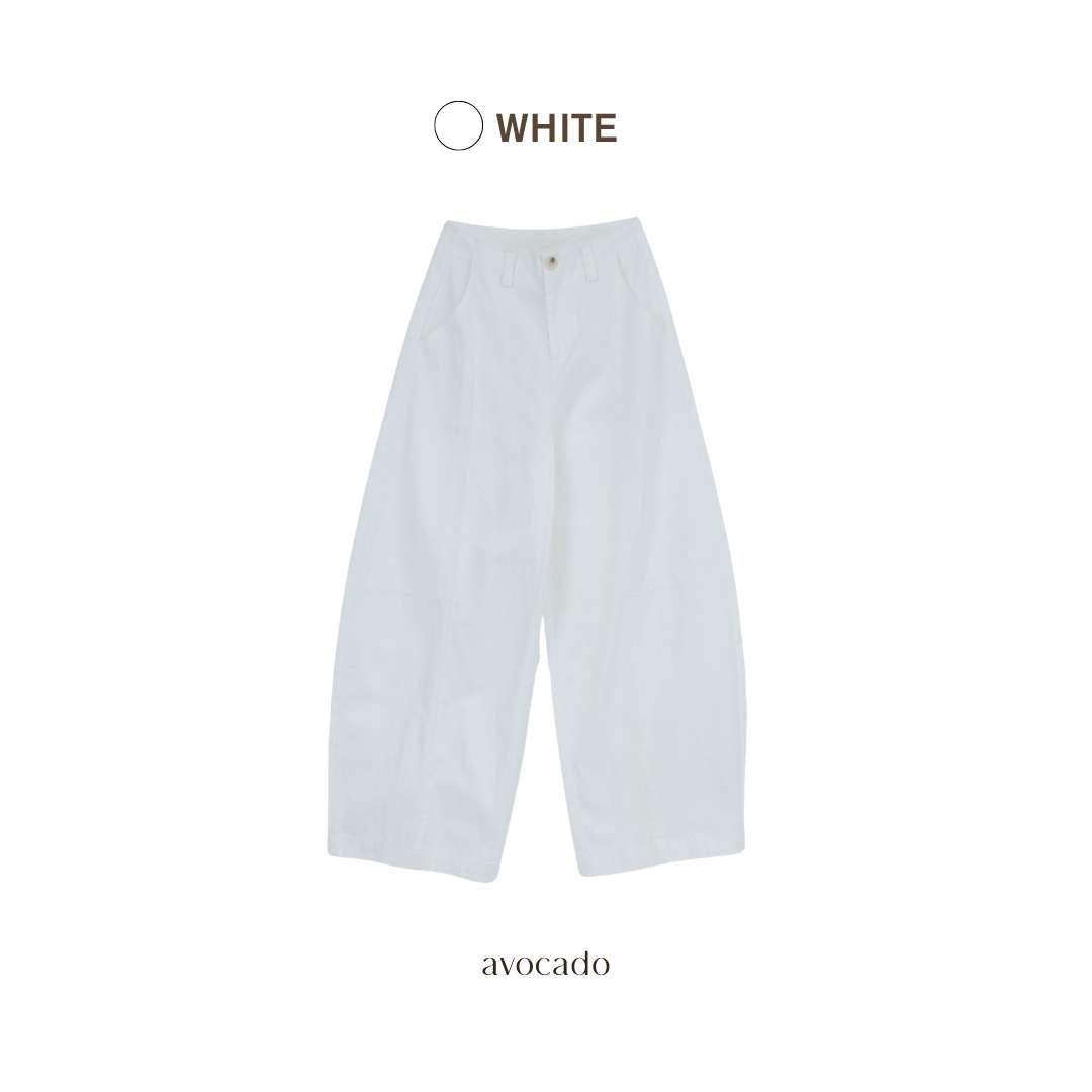 avocado - Essence Trousers กางเกงทรงบาเรล เนื้อผ้า Cotton 100%
