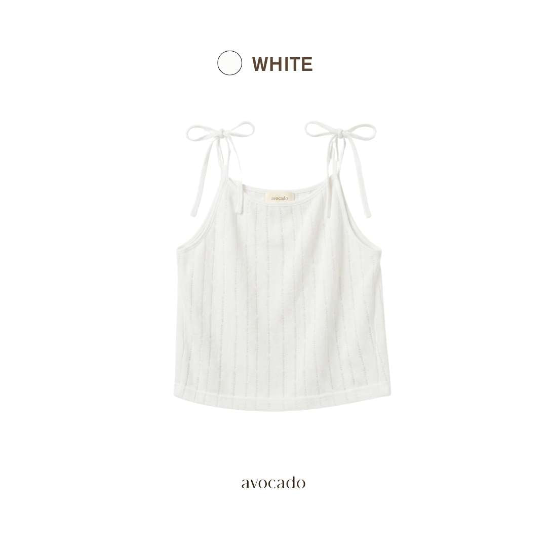 avocado - Floria Singlet Top เสื้อสายเดี่ยวผ้าฉลุผูกโบว์
